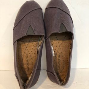 Bahama Bay canvas flats Sz 7 gray slip ons
